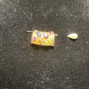 14 Karat Yellow Gold Multi Gemstone Slide Pendant